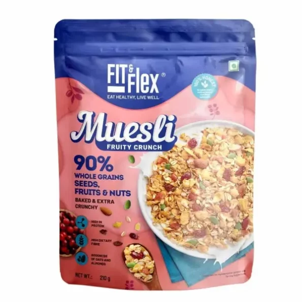 Fit & Flex Baked And Healthy Rich Cereal Fruity Crunch Muesli - 450 gm, Herbkart8t761HhQmZuV6L.webp, Herbkart8t761HhQmZuV6L