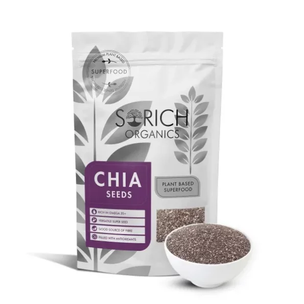 Sorich Organics Raw Chia Seeds for Eating Hair Growth | Morning Breakfast Healthy Snacks | Rich in Fiber & Omega-3 | Diet Food (100gm), Herbkart8t771tSfEDrQUL.webp, Herbkart8t771tSfEDrQUL