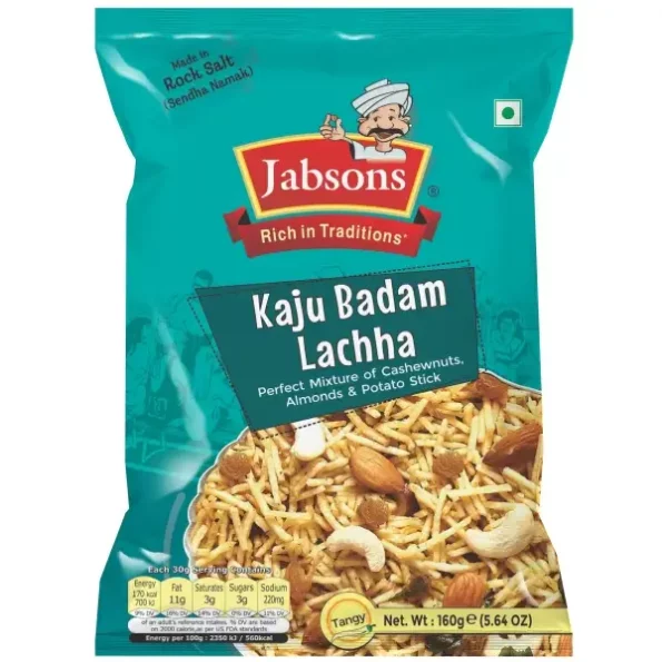 Jabsons Namkeen Kaju Badam Laccha 160gm (Crispy & Crunchy), Herbkart8t781BgRGa3gcL.webp, Herbkart8t781BgRGa3gcL