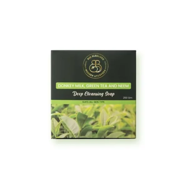 Bio Blessings Donkey Milk Green Tea & Neem Soap (250 Grams) available on Herbkart