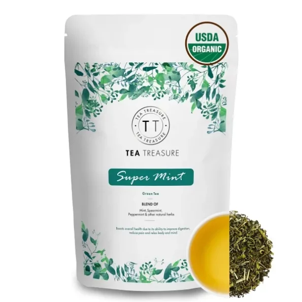 Tea Treasure Supermint Herbal Tea 100gmuce Stress | Improve Memory available on Herbkart