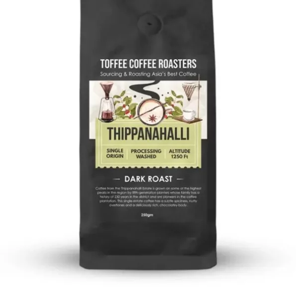 Toffee Coffee Roasters, Thippanahalli Coffee, Single Origin Coffee, Arabica, Dark Roast (Espresso, 250) available on Herbkart