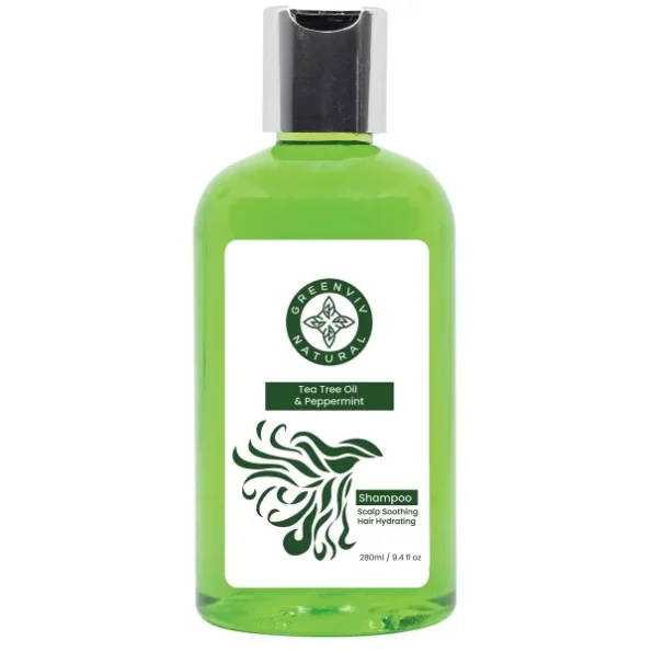 Greenviv Natural Scalp Soothing and Hair Hydrating Shampoo - Tea Tree and Peppermint, 280ML available on Herbkart