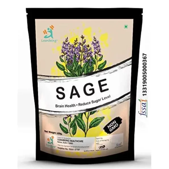 Leanbeing 100Gms Dried Sage Leaves for Tea (Whole), Herbkart8t751S81GDyyEL.webp, Herbkart8t751S81GDyyEL