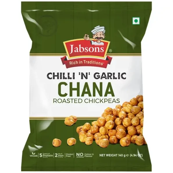 Jabsons Roasted Chana Chilli 'N' Garlic, 140gm, Herbkart8t761TOIqx-w1L.webp, Herbkart8t761TOIqx w1L