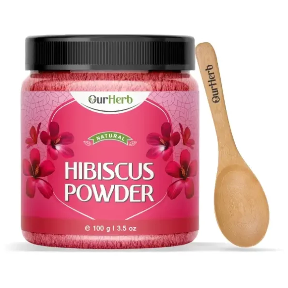 OurHerb Organic Hibiscus Flower Powder -100 Gram available on Herbkart