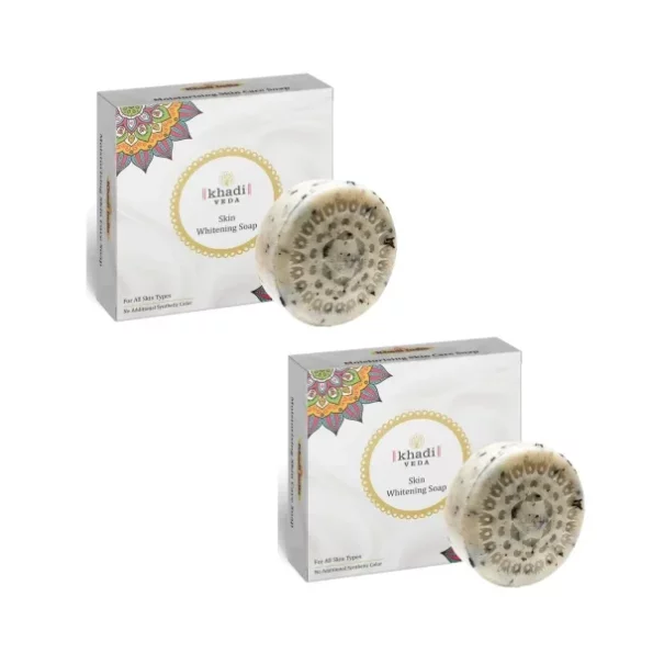 Khadi Veda Skin Whitening & Moisturizing Skin Care Bath Soap 100 gm Each (Pack of 2) available on Herbkart