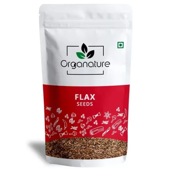 Organature Fresh Raw Flax Seeds (350 Grams) available on Herbkart