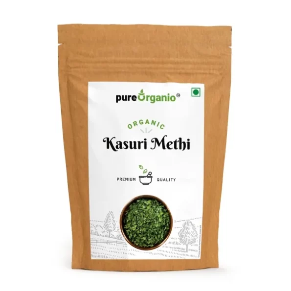 Pure Organio Kasuri Methi Leaves Organic Dried Fenugreek Leaves (30 Gm) available on Herbkart