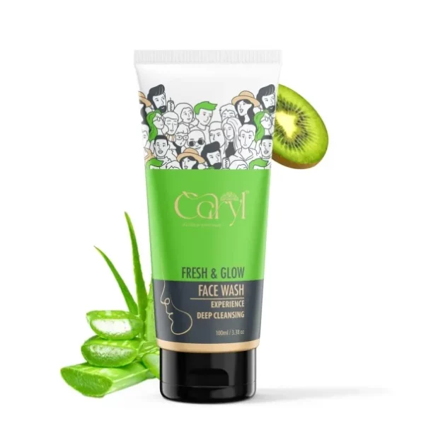 Caryl 100 ML Fresh & Glow Face Wash With Aloe Vera,Turmeric Extract & Kiwi Fruit Extract available on Herbkart