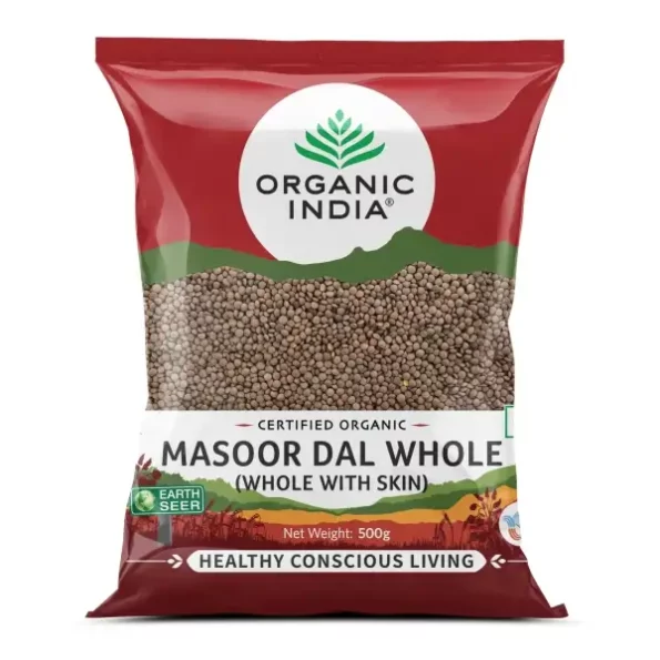 ORGANIC INDIA Masoor Dal Whole (With Skin) 500 gram, Herbkart8t781C7ggrRFpL.webp, Herbkart8t781C7ggrRFpL