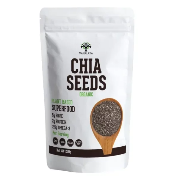 Vanalaya Raw Unroasted Chia Seeds - 250g available on Herbkart