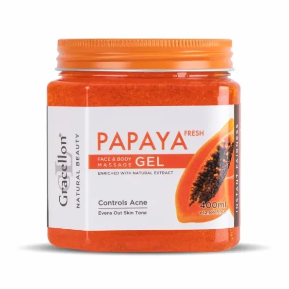 Gracellon Papaya Fresh Face & Body Massage Gel | Hydrates The Skin | Improves Elasticity | Moisturizes Skin | Paraben & Sles Free, Herbkart8t761J9Hcp8QlL.webp, Herbkart8t761J9Hcp8QlL