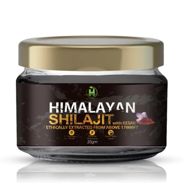 Healthy Nutrition Natural Himalayan Kesar Shilajit 24 Carat Gold Resin-20 Gm, Ayurvedic, Antifatigue, Strength,Stamina Power available on Herbkart