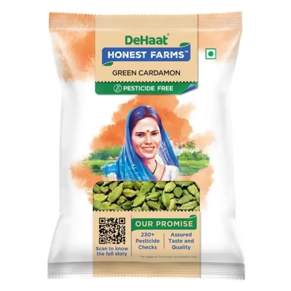 Dehaat Honest Farms Pesticide Free Green Cardamom 50 Gm. - Whole available on Herbkart