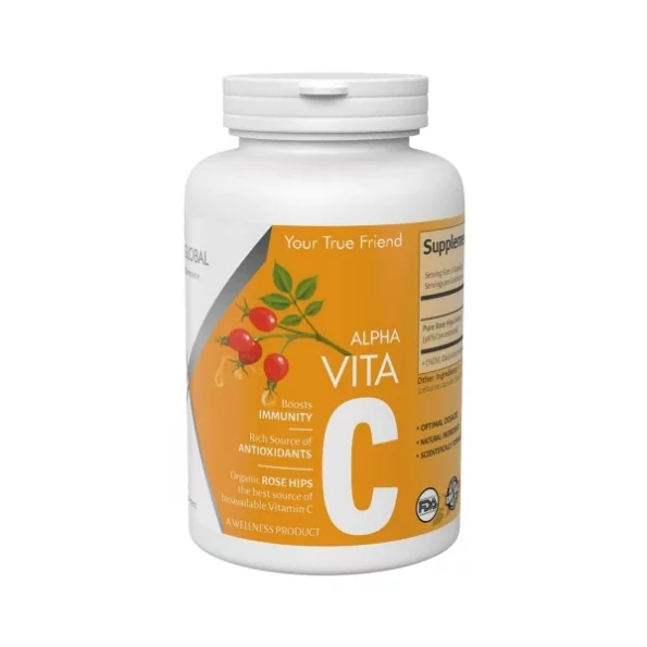 ALPHA MIND GLOBAL Vita C : Vitamin C 1000 Mg Capsule With Pure Organic Rose Hips - 30 Servings available on Herbkart