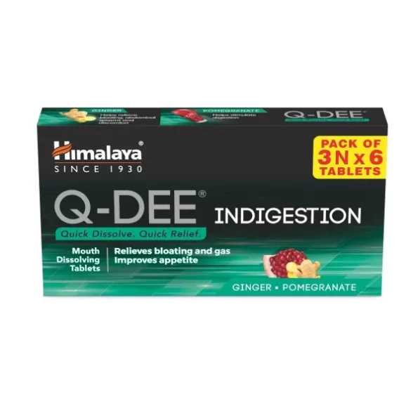 Himalaya Q-Dee (Indigestion) Tablets 3n X 6s Pack available on Herbkart