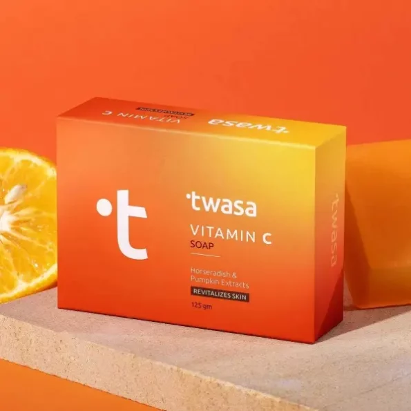 Twasa Vitamin C Exfoliating Skin Brightening Soap - 125gm available on Herbkart