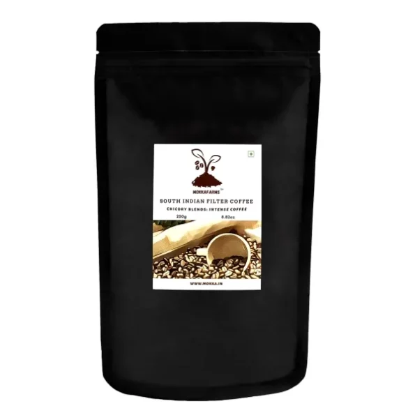 MokkaFarms Traditional South Indian Filter Coffee 250g - Intense Coffee, 60% Coffee, 40% Chicory available on Herbkart