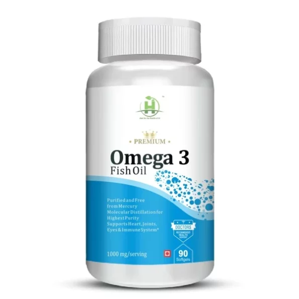 Healthy Nutrition Omega 3 Fish Oil 1000 Mg -90 Soft gel Capsules available on Herbkart