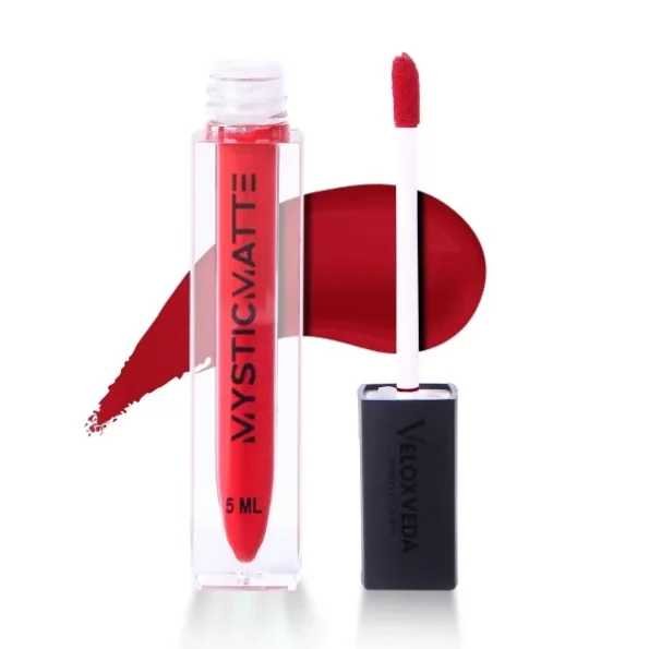 VeloxVeda MysticMatte, Liquid Matte Lipstick - Hot Red - 5ml. available on Herbkart