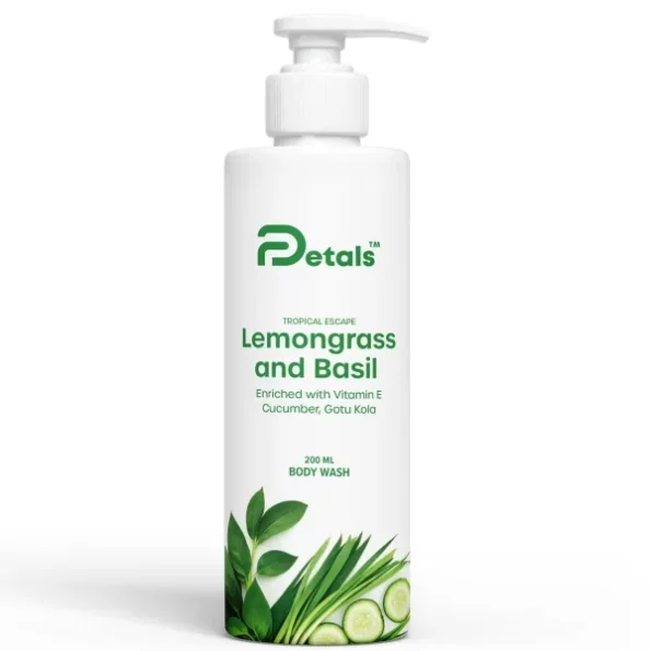 DPetals Lemongrass & Basil Body Wash, 200ml available on Herbkart