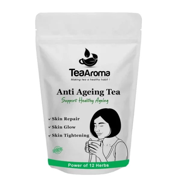 Tea Aroma - Anti Ageing Tea - Caffeine Free Tea With 12 Powerful herbs - 50 g available on Herbkart