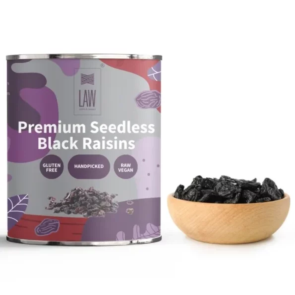 looms & weaves - Premium Seedless Black Raisins - 250 gm available on Herbkart