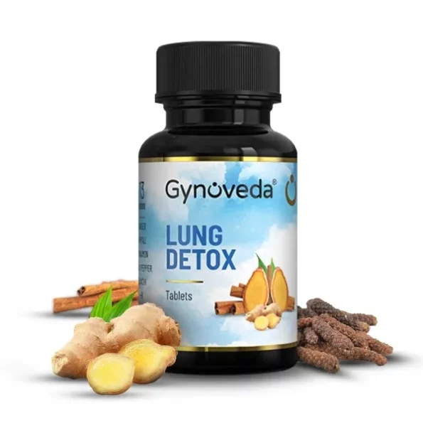 Gynoveda Lung Detox Ayurvedic Tablets 120 tablets available on Herbkart