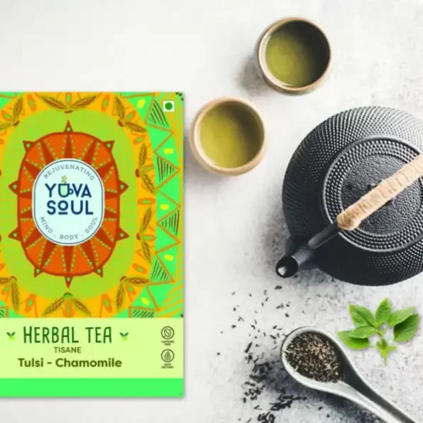 YUVA SOUL Natural Tulsi - Chamomile Tea For Relaxing & Good Sleep - 75 Grams available on Herbkart