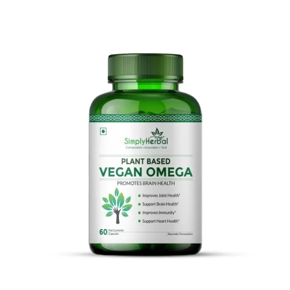 Simply Herbal Organics Pure Vegan Omega 3 6 9 Capsules 500mg - 60 Capsules available on Herbkart