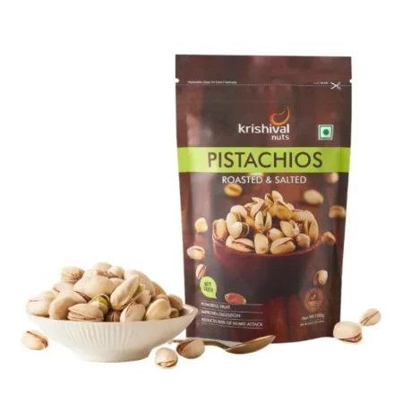 KRISHIVAL NUTS Premium Roasted & Salted Pistachios 250 gram pack of 1 | Pista Dry Fruit | Tasty & Healthy | High in Protein & Dietary Fiber | Gluten Free & Low Calorie Nuts