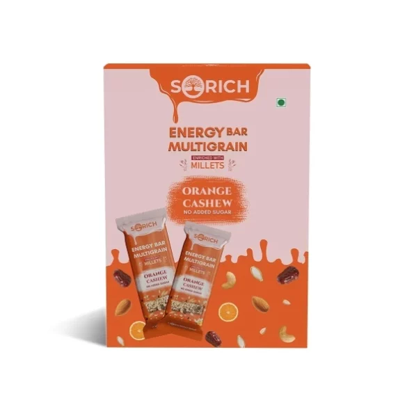 Sorich Organics Multigrain Orange Cashew Energy Bars Pack Of 6 x 35 (210 Gm) available on Herbkart