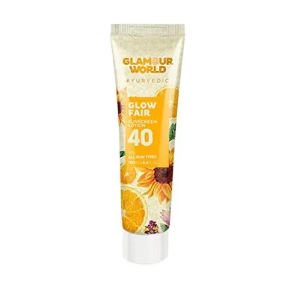 Glamour World Ayurvedic Glow Fair 40 Sunscreen Lotion, 100ml Cream available on Herbkart