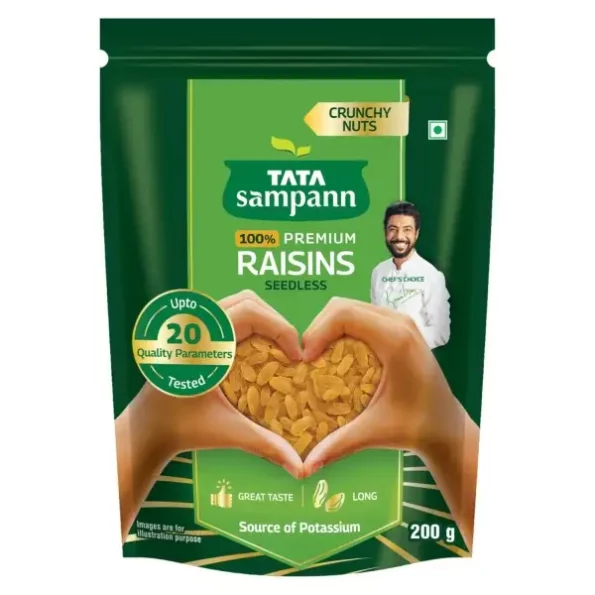 Tata Sampann Pure Raisins Seedless, Kishmish, 200g, Herbkart8t761mM1VwI-8L.webp, Herbkart8t761mM1VwI 8L