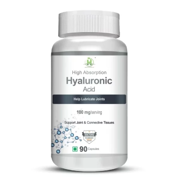 Healthy Nutrition Hyaluronic Acid - Hair Skin Vitamins Supplement-Veg -90 Caps available on Herbkart