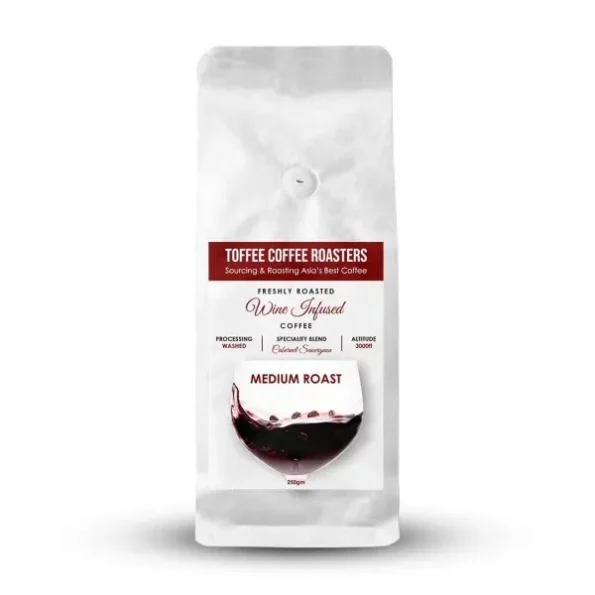 Toffee Coffee Roasters Cabernet Sauvignon Wine Barrel Aged Coffee, Arabica Freshly Medium Roast, Coffee Notes: Fine Red Grapes and Wine (250gm) available on Herbkart