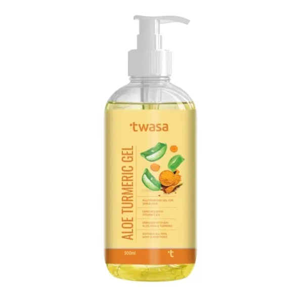 Twasa 99% Aloe Vera Turmeric Gel 300ml available on Herbkart