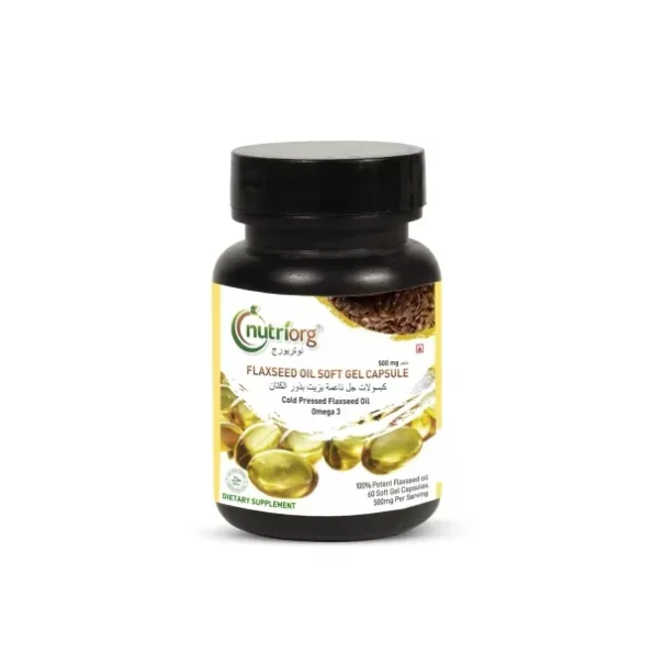 Nutriorg Flaxseed Oil Soft Gel 60 Capsules available on Herbkart