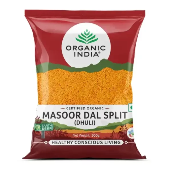 ORGANIC INDIA Masoor Dal Split (Dhuli) 500 gram available on Herbkart