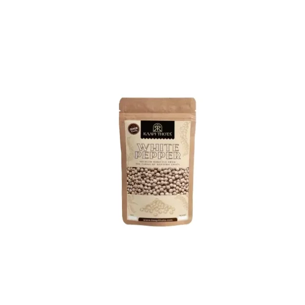 Kaapi Thota Whole White Peppercorns (100g) available on Herbkart