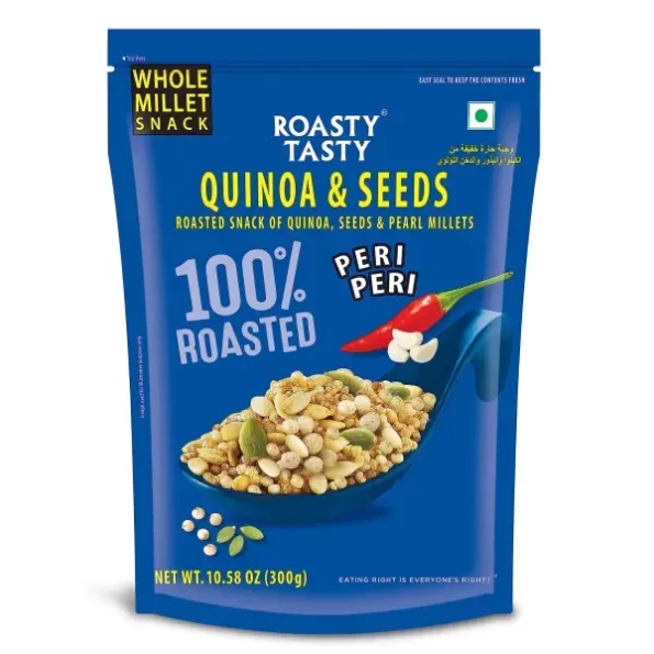 Roasty Tasty Quinoa & Seeds Peri Peri | Healthy Snacks | Roasted Quinoa Puffs & Seeds Mix | Rich in Protein for Adults & Kids | No Cholesterol No Transfat | Diet Mixture | Peri Peri Masala | Gluten Free | Roasted Namkeen | 300g, Herbkart8t781GaVVQ2KsL.webp, Herbkart8t781GaVVQ2KsL