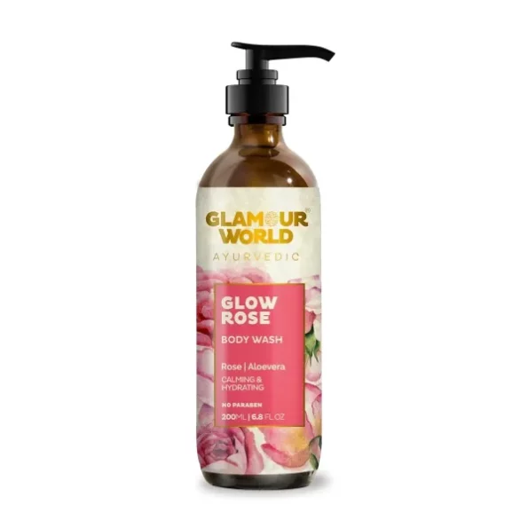 Glamour World Ayurvedic Glow Rose Body Wash, 200 ml available on Herbkart