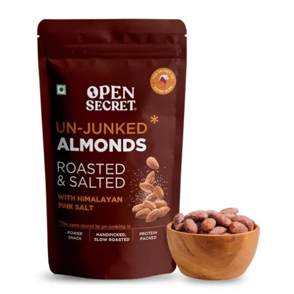 Open Secret Roasted & Salted Almonds 500g available on Herbkart