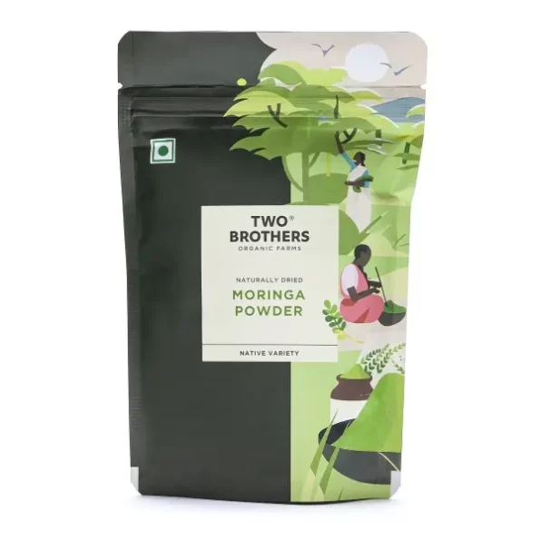 Two Brothers Organic Farms Moringa Powder (Drumstick), 100 gms available on Herbkart