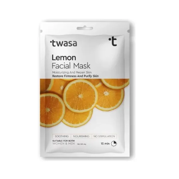 Twasa Lemon Sheet Mask with Hyaluronic acid available on Herbkart