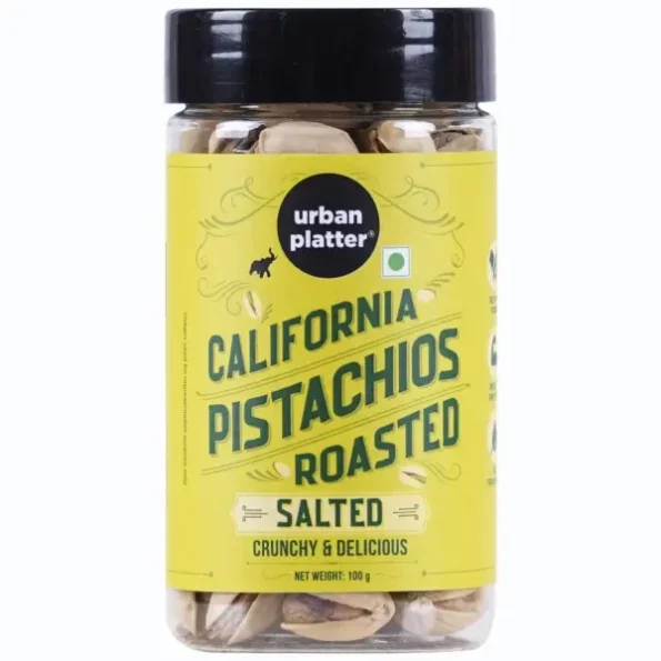 Urban Platter Roasted Salted California Pistachios, 100g available on Herbkart