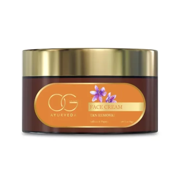 OG BEAUTY AYURVEDA Tan Removal Saffron & Papaya Face Cream 50 GM, Herbkart8t7610vZYBp20hL.webp, Herbkart8t7610vZYBp20hL