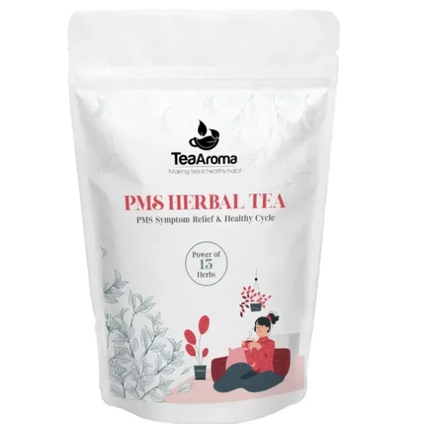 Tea Aroma - PMS Herbal Tea for Healthy Cycle, 50 Gm, Herbkart8t751uX2Bvf78S.webp, Herbkart8t751uX2Bvf78S