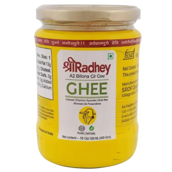 SHREERADHEY A2 Gir Cow Ghee Traditional Bilona Churned, 500 ML, Herbkart8t771gB-EchC-L.webp, Herbkart8t771gB EchC L